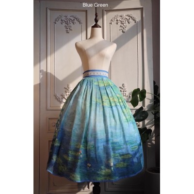 Cyans Qing Monet's Water Lilies Skirt(3 Colours/Full Payment Without Shipping)